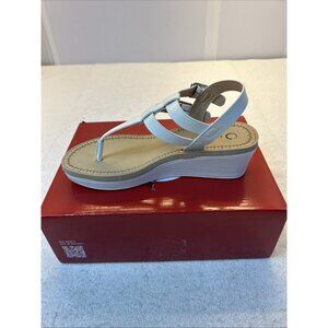 Journee Collection Bianca Double Buckle Low Platform Wedge Sandals SZ 9 New